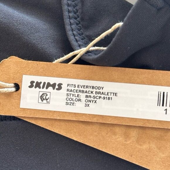 Skims Fits Everybody Racerback Bralette Onyx Size 3X - Picture 7 of 7